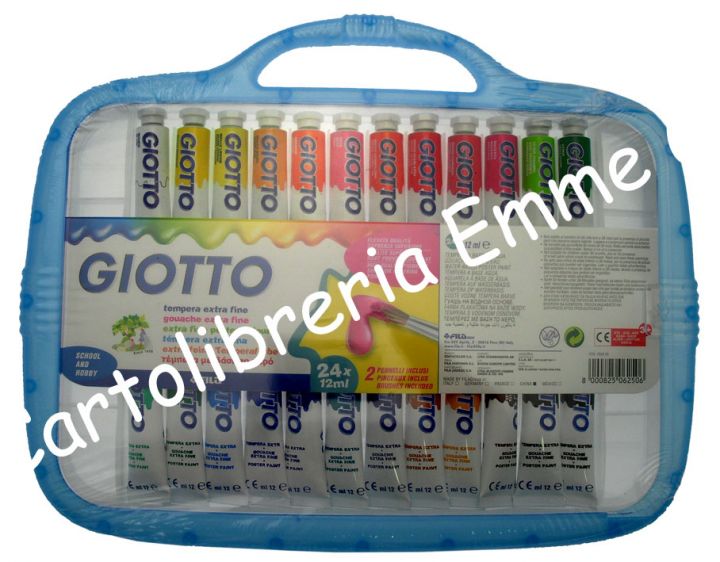 Tempera Fila - Giotto. Confezione 24 tubetti da 12ml. + pennello