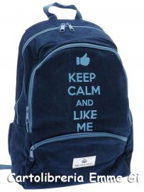 ZAINO KEEP CALM TEEN 38364 BLU